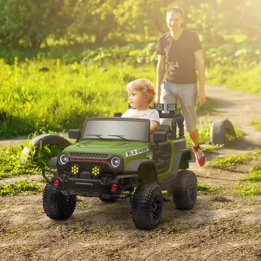 Coche Eléctrico para Niños de +3 Años con Batería 12V Verde AIYAPLAY