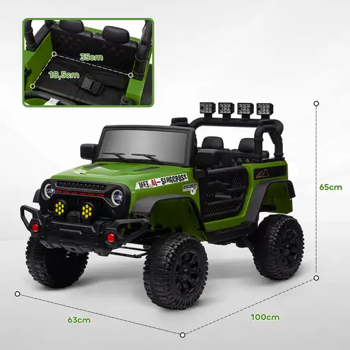 Coche Eléctrico para Niños de +3 Años con Batería 12V Verde AIYAPLAY