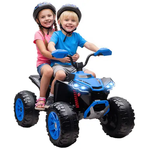 Quad Eléctrico para Niños de 3-8 Años 24V con 2 Motores Azul AIYAPLAY Quad Eléctrico para Niños de 3-8 Años 24V con 2 Motores Azul AIYAPLAY