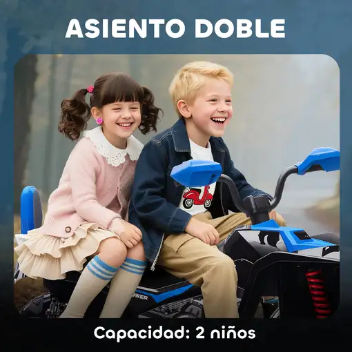 Quad Eléctrico para Niños de 3-8 Años 24V con 2 Motores Azul AIYAPLAY