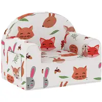 Sillón Infantil con Estampado de Zorros Funda Extraíble y Lavable Gris AIYAPLAY Sillón Infantil con Estampado de Zorros Funda Extraíble y Lavable Gris AIYAPLAY
