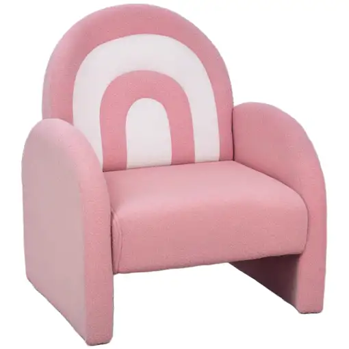 Sillón Infantil con Respaldo en Forma de Arcoíris Carga 45 kg Rosa AIYAPLAY Sillón Infantil con Respaldo en Forma de Arcoíris Carga 45 kg Rosa AIYAPLAY