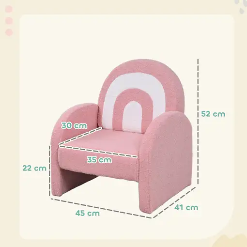 Sillón Infantil con Respaldo en Forma de Arcoíris Carga 45 kg Rosa AIYAPLAY