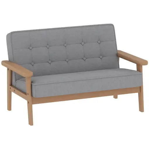 Sofá para Niños de 2 Plazas Sillón Infantil de Felpa Suave Gris AIYAPLAY Sofá para Niños de 2 Plazas Sillón Infantil de Felpa Suave Gris AIYAPLAY