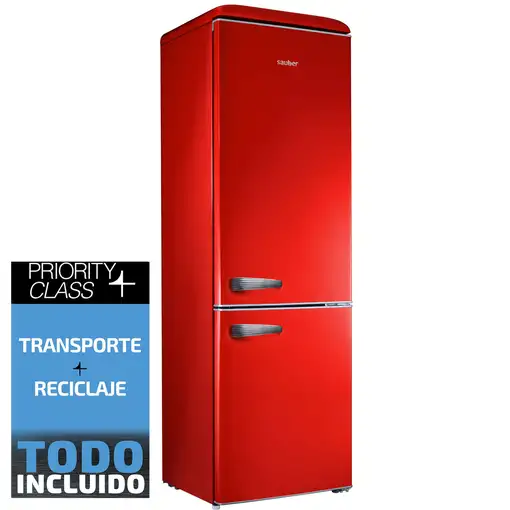 Frigorífico combi SAUBER SERIE 5-RETRO ROJO e alto 192 cm ancho 60 cm