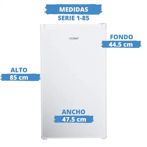 Frigorifico una puerta SAUBER serie 1-85 e alto 85 cm ancho 47.5 cm blanco