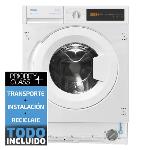 Lavadora integrable SAUBER serie 5-bi81123 v 8 kg a 1200 rpm