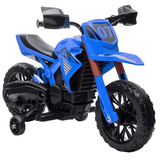 Moto Eléctrica para Niños de +3 Años Carga 30 kg Azul AIYAPLAY Moto Eléctrica para Niños de +3 Años Carga 30 kg Azul AIYAPLAY