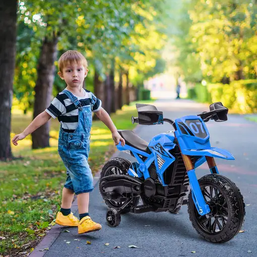 Moto Eléctrica para Niños de +3 Años Carga 30 kg Azul AIYAPLAY