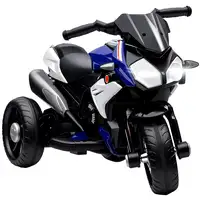 Moto Eléctrica Infantil +3 Años con Música Bocina Faros 86x42x52 cm Azul HOMCOM