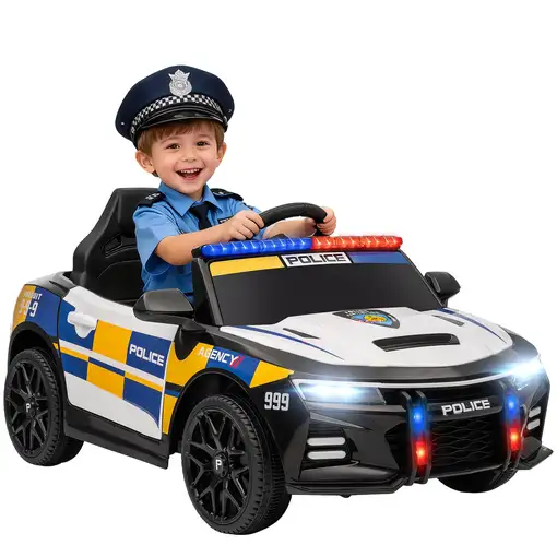 Coche Eléctrico para Niños de Policía con Mando a Distancia Multicolor AIYAPLAY