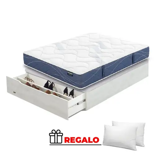 Pack Flex Habana + Mad25 Zap. BLANCO VETA + Regalo (180x200 cm - Blanco veta)
