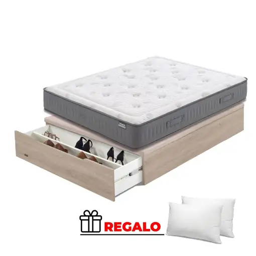 Pack Flex Garbi + Madera 25 Zap. NATURAL + Almohada/s (105x190 - Natural)