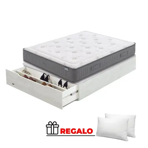 Pack Flex Garbi + Mad25 Zap. BLANCO VETA + Regalo (135x190 - Blanco veta)