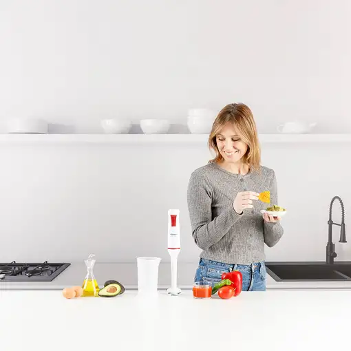 Taurus Robot 750 Batidora de inmersión 750 W Blanco, Rojo