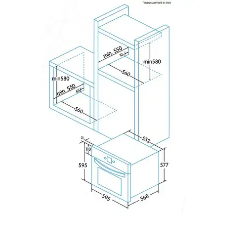 Horno 70 L Acero inoxidable 921270236 EDESA