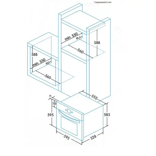 Horno 65 L Acero inoxidable 921270230 EDESA