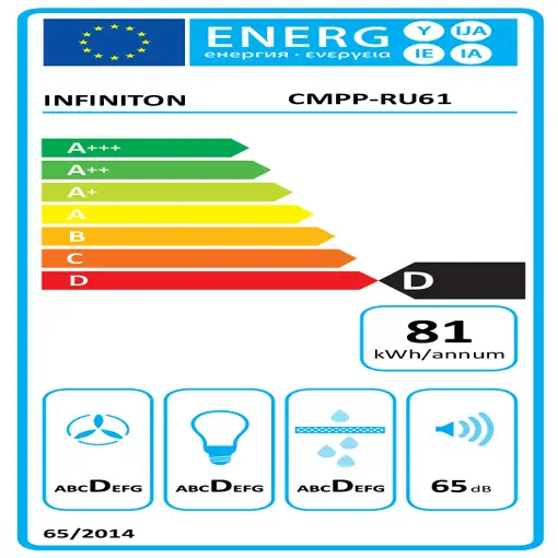 Infiniton CMPP-RU61 De pared Negro, Oro 500 m³/h