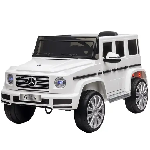 Coche Eléctrico para Niños de +3 Años BENZ G500 Carga 30 kg Blanco HOMCOM Coche Eléctrico para Niños de +3 Años BENZ G500 Carga 30 kg Blanco HOMCOM