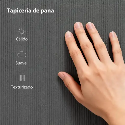 Somier 160x200 cm con Cabecero Ajustable Gris Oscuro HOMCOM