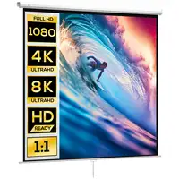 Pantalla de Proyector Manual 120 Pulgadas Formato 1:1 207x207 cm Blanco HOMCOM Pantalla de Proyector Manual 120 Pulgadas Formato 1:1 207x207 cm Blanco HOMCOM