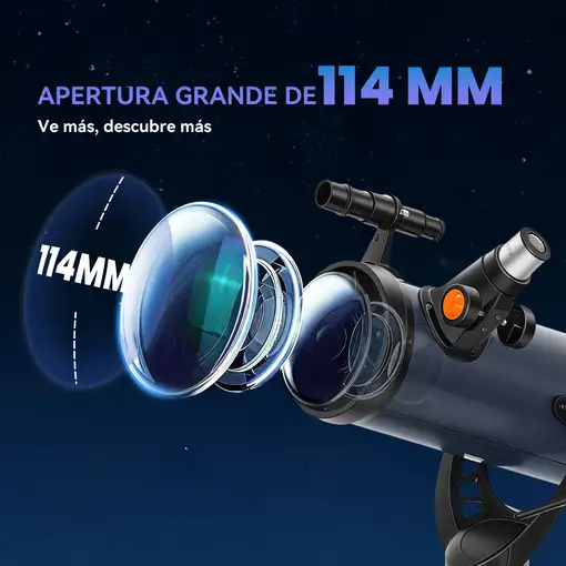 Telescopio Reflector Astronómico para Adultos Principiantes con Trípode Outsunny
