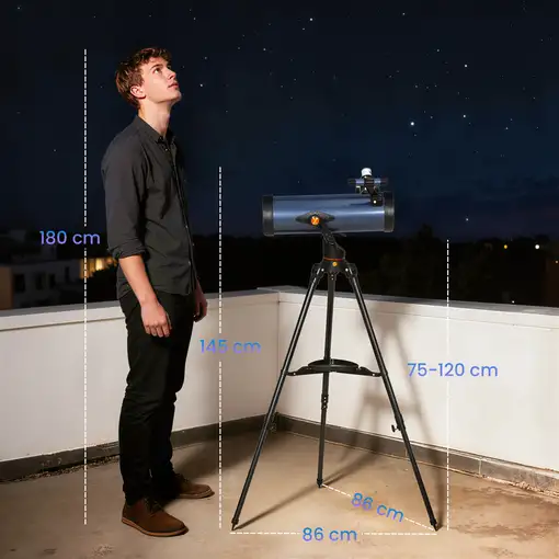 Telescopio Reflector Astronómico para Adultos Principiantes con Trípode Outsunny