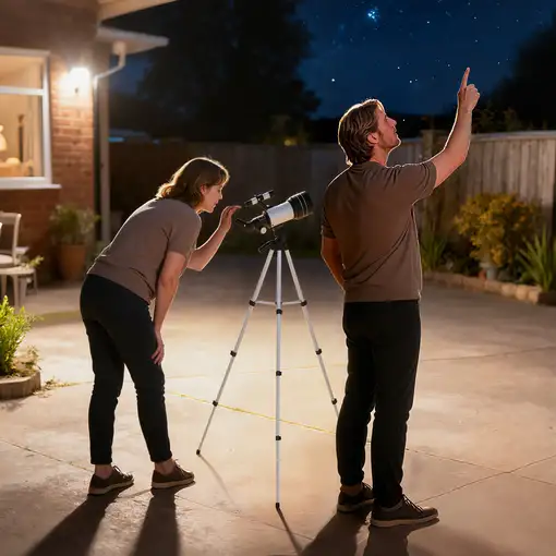 Telescopio Refractor Astronómico para Adultos Principiantes con Trípode Outsunny