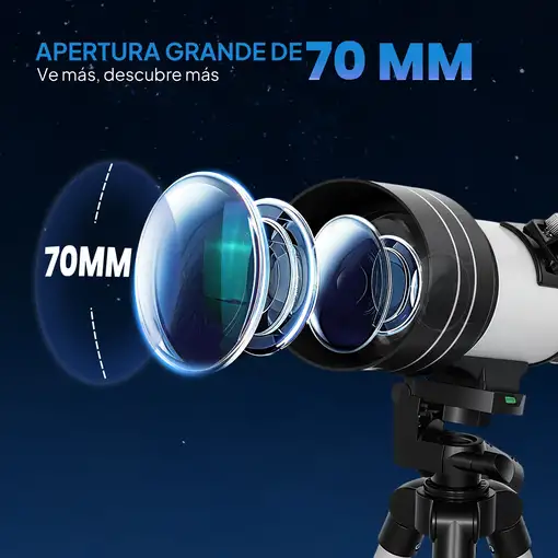 Telescopio Refractor Astronómico para Adultos Principiantes con Trípode Outsunny