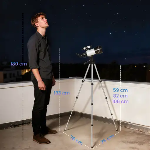Telescopio Refractor Astronómico para Adultos Principiantes con Trípode Outsunny