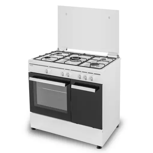 Sauber SCW5GB - Cocina De Gas 5 Zonas Coccion Con Portabombonas Blanca
