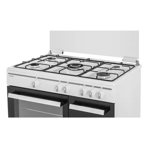 Sauber SCW5GB - Cocina De Gas 5 Zonas Coccion Con Portabombonas Blanca