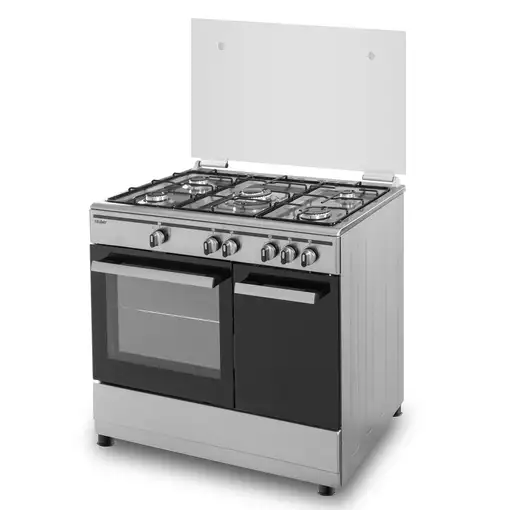 Sauber SCI5GB - Cocina De Gas 5 Zonas Coccion Con Portabombonas Inox