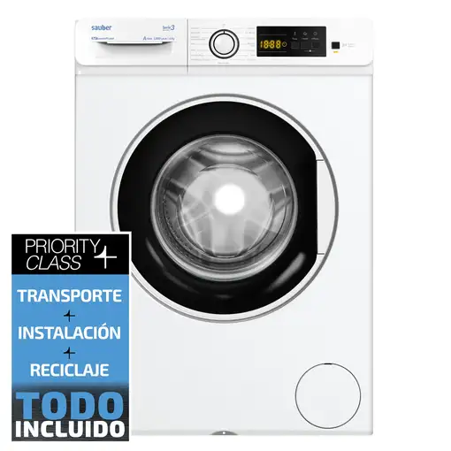 Lavadora carga frontal SAUBER SERIE 3-W6105V 6 kg 1000 rpm a blanco