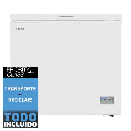 Congelador horizontal SAUBER serie-5ch20024wh e ancho91 cm 198 litros luz interior