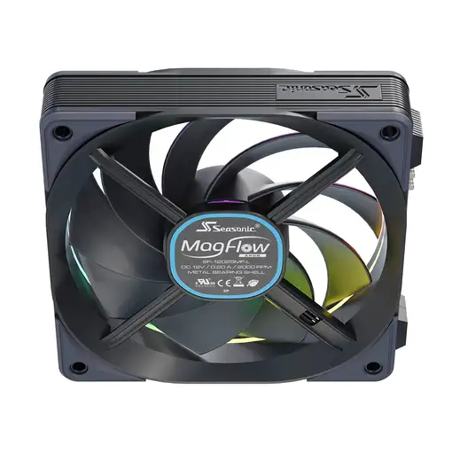Seasonic MagFlow ARGB Carcasa del ordenador Ventilador 12 cm Negro 3 pieza(s)