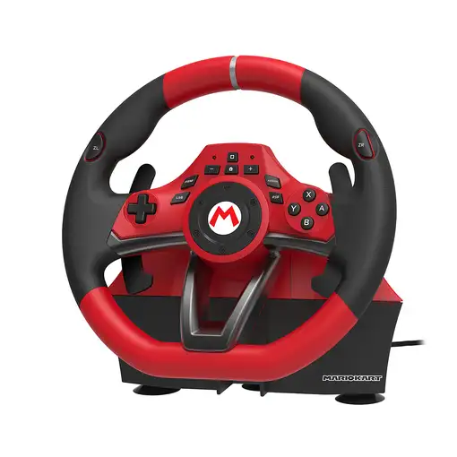 Hori Mario Kart Racing Wheel Pro Deluxe Negro, Rojo USB Volante + Pedales Analógic