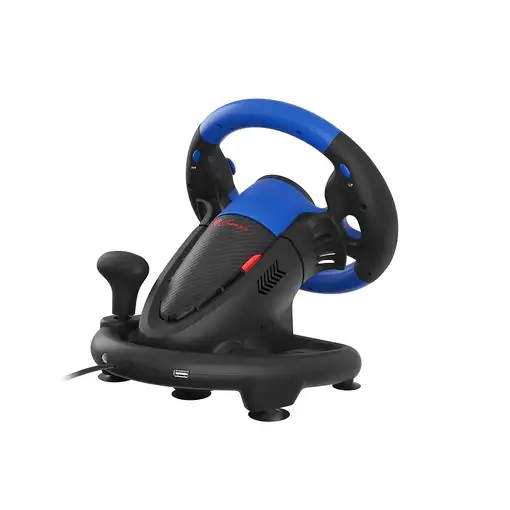 GENESIS Seaborg 350 Negro, Azul USB Volante + Pedales Nintendo Switch, PC, PlaySta