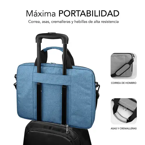 Maletín para portátil Air Padding 15,6" azul SUBBLIM
