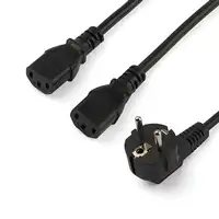 StarTech.com Cable de 2m de Alimentación en Y para Ordenador, 18AWG, EU Schuko a 2