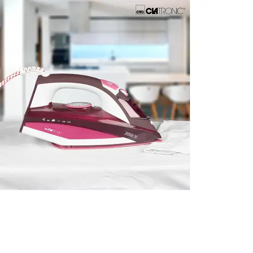 Plancha a vapor suela de cerámica 2600 W Rosa 263857 CLATRONIC