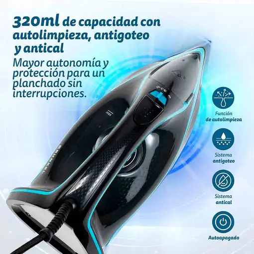 Plancha a vapor 3200 W Negro PL-3200ANODICED GRUNKEL