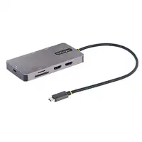 StarTech.com Adaptador Multipuertos USB C 2x HDMI 4K 60Hz, Hub USB-A 3.1 2Pt 5Gbps