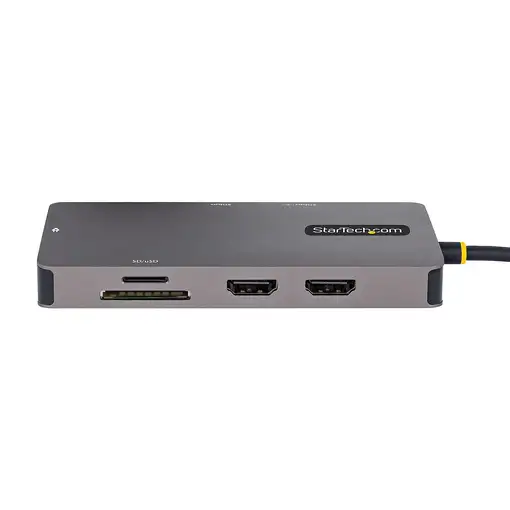 StarTech.com Adaptador Multipuertos USB C 2x HDMI 4K 60Hz, Hub USB-A 3.1 2Pt 5Gbps
