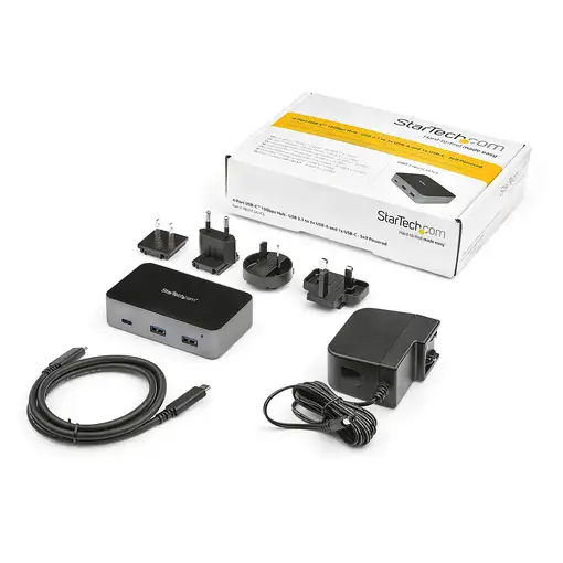 StarTech.com Hub USB-C de 4 Puertos - USB 3.2 Gen 2 (10Gbps) - Alimentado - 3xUSB-
