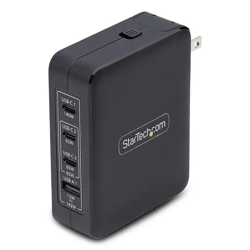 StarTech.com Cargador USB-C/USB-A de Pared GaN PD de 140W - 3x USB-C/1x USB-A - Ca