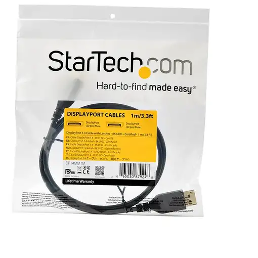 StarTech.com Cable DisplayPort 1.4 de 1m - Certificado VESA - 8K 60Hz - HBR3 - HDR