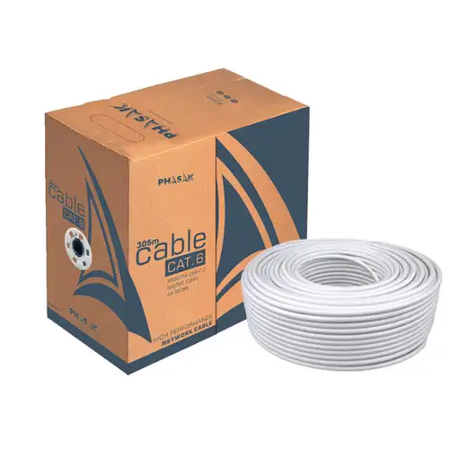 Phasak Bobina de Cable de Red Cat.6 FTP LSZH Sólido AWG23 CCA 305M - PHR 6312