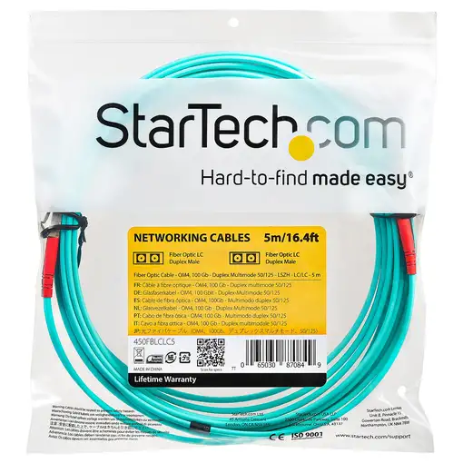 StarTech.com Cable de 5m de Fibra Óptica Multimodo LC/UPC a LC/UPC OM4 - 50/125µm