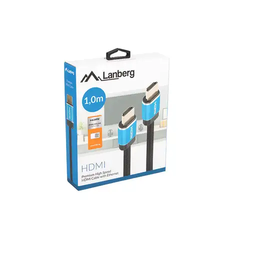 Lanberg CA-HDMI-P20CU-0010-BK cable HDMI 1 m HDMI tipo A (Estándar) Negro, Azul